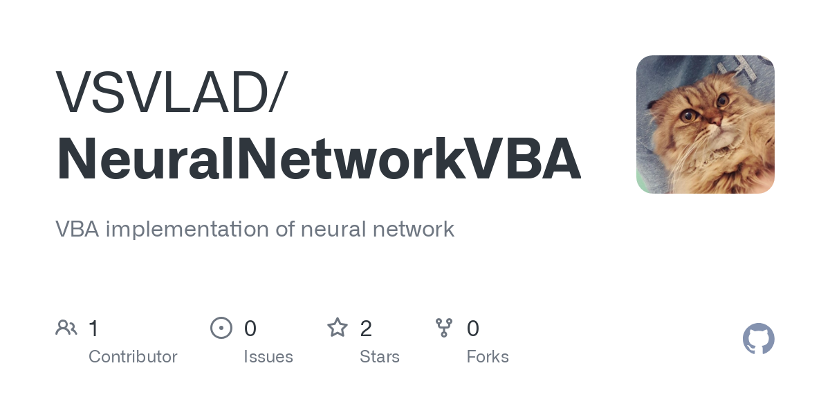 NeuralNetworkVBA