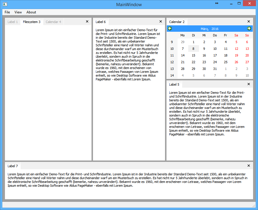 Disposition des widgets