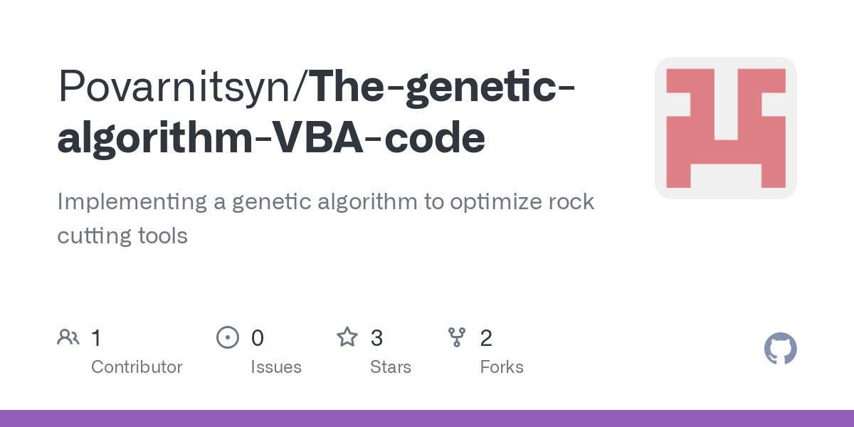 The genetic algorithm VBA code