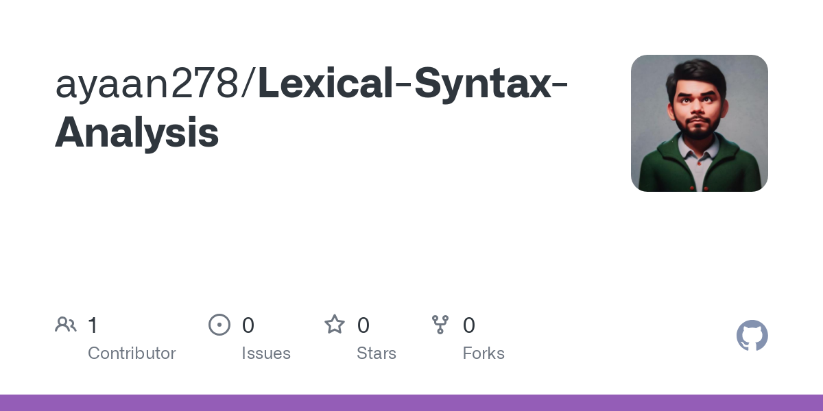 Lexical Syntax Analysis