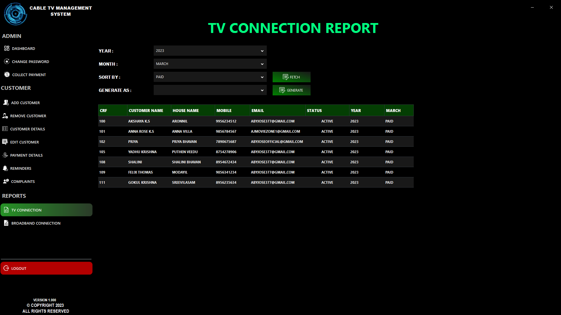 INFORME DE PAGO DE TV