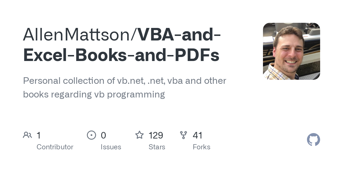 VBA and Excel Books and PDFs