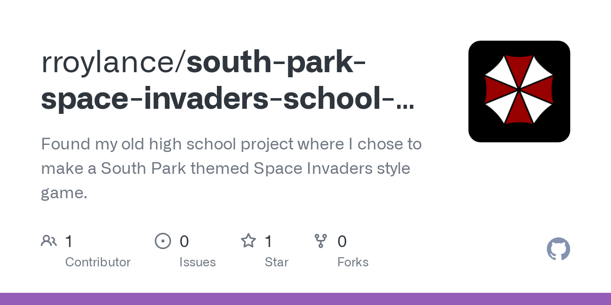 south park space invaders school project