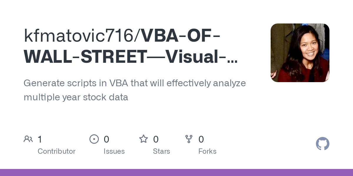 VBA OF WALL STREET   Visual Basic