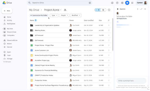 Neue Google-Funktion: Gemini AI kann den Inhalt von Google Drive-Ordnern schnell zusammenfassen