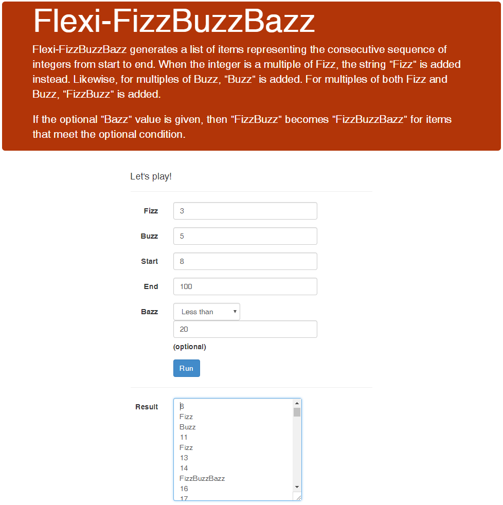 tangkapan layar flex-fizzbuzzbazz