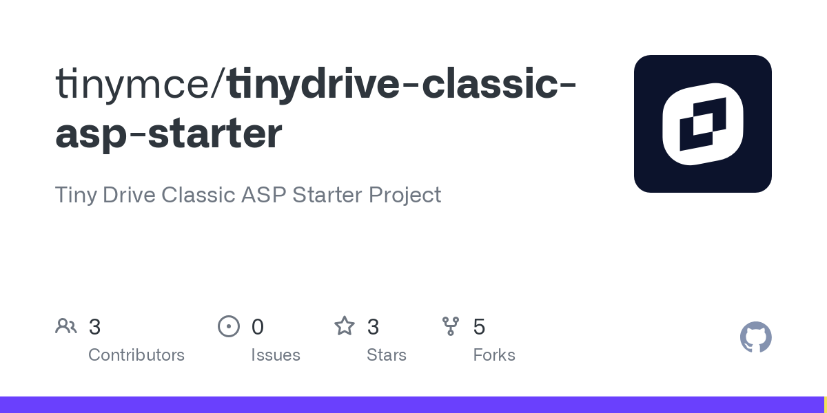 tinydrive classic asp starter