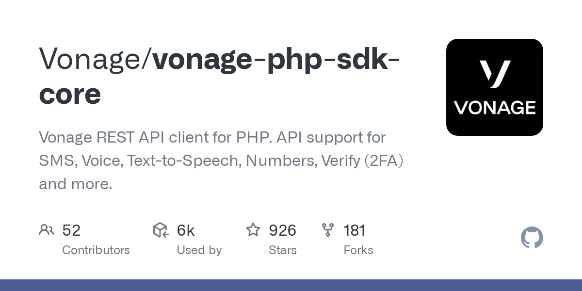 vonage php sdk core