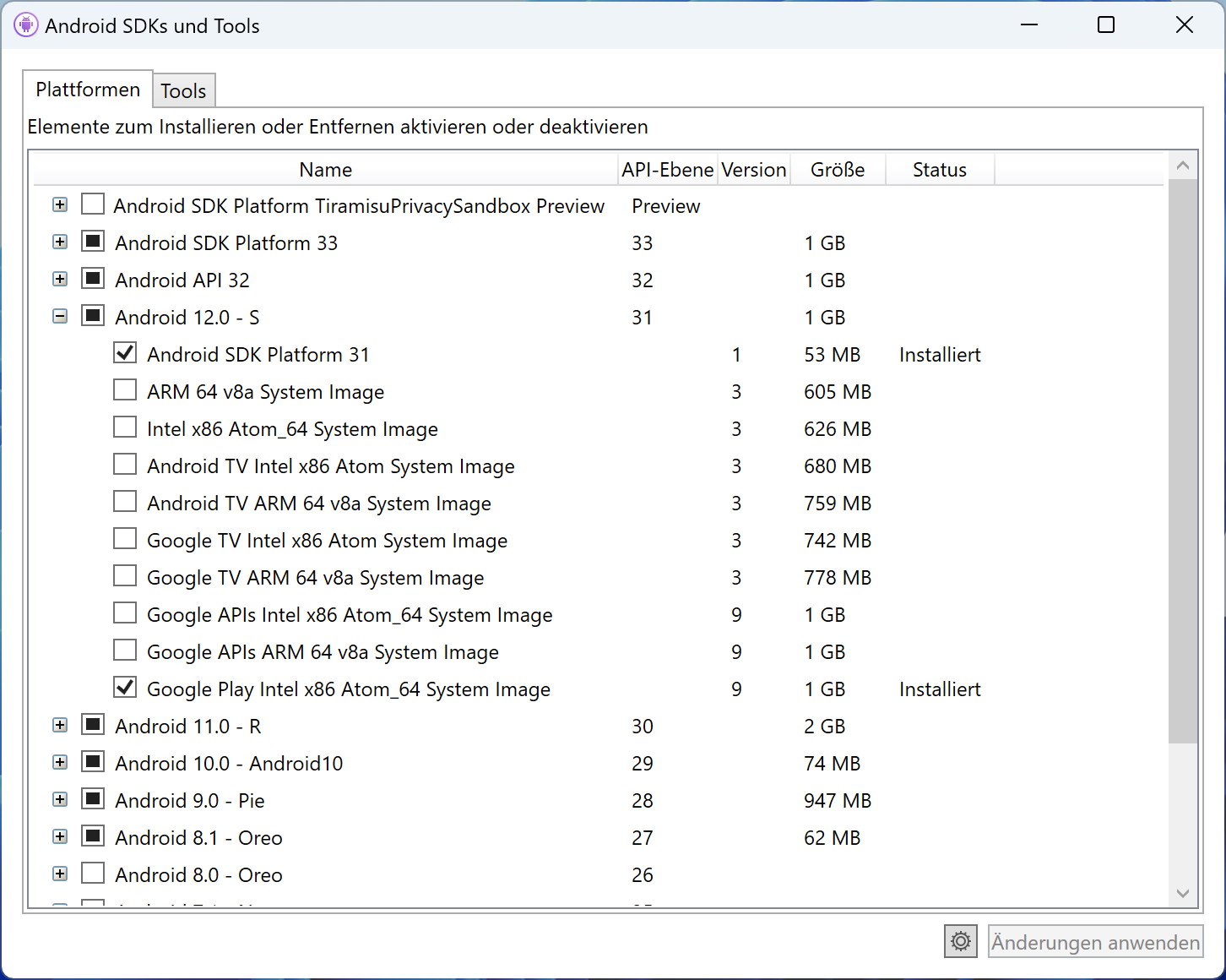 Installing the missing Android SDK