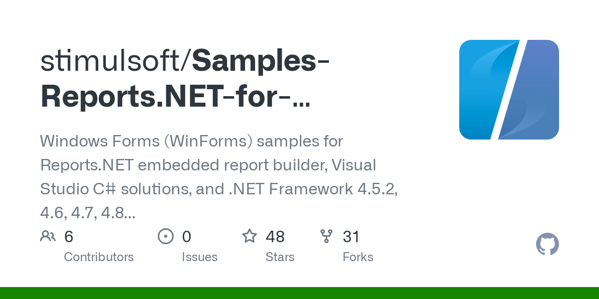 Samples Reports.NET for WinForms