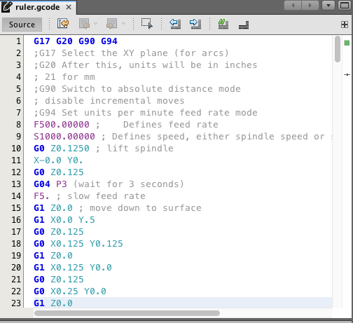 Basic gcode editor