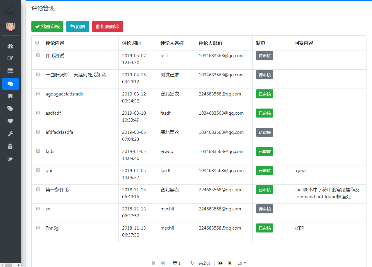 daftar komentar