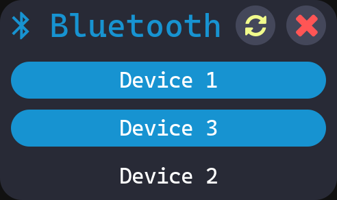 Widget bluetooth dengan css default