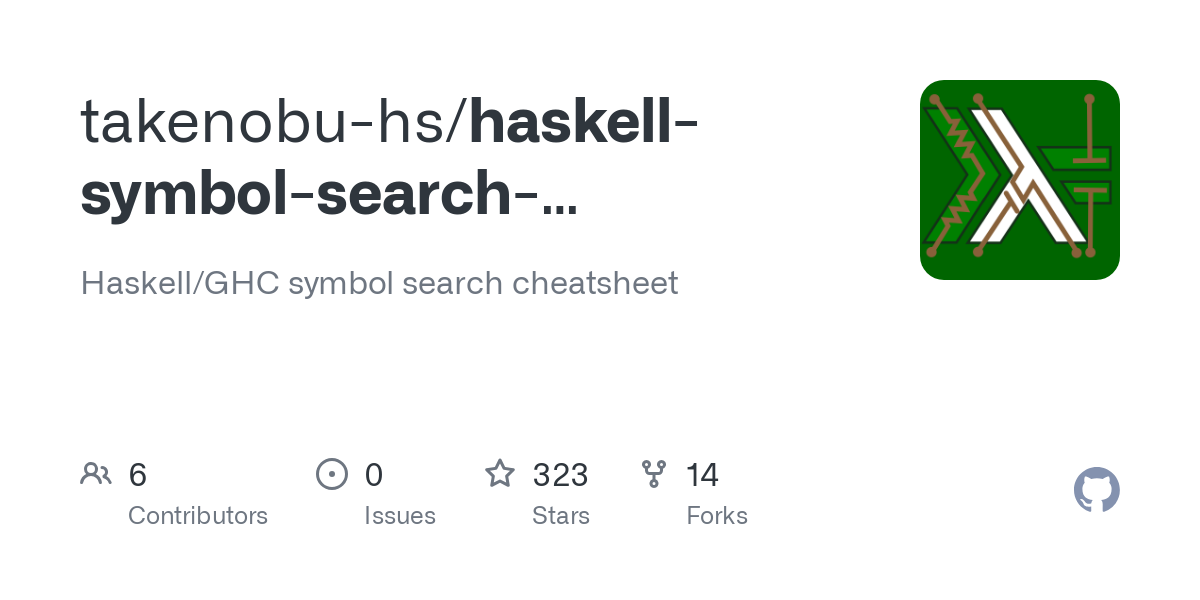 haskell symbol search cheatsheet