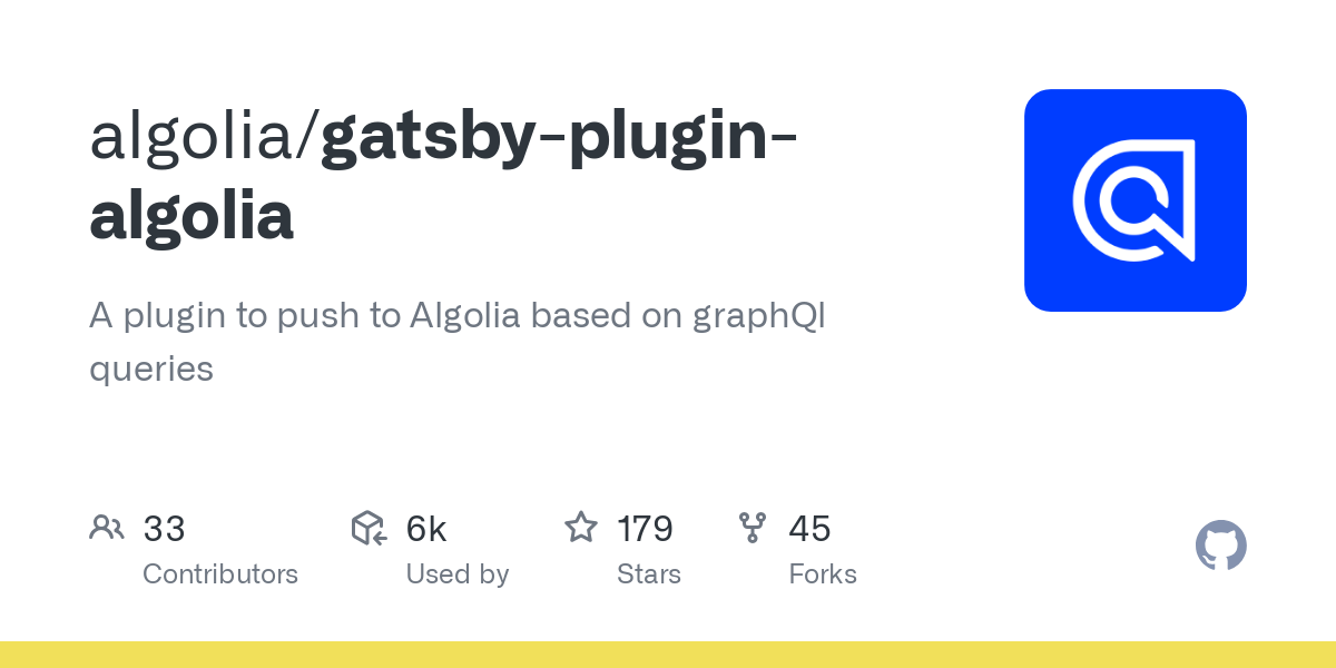 gatsby plugin algolia