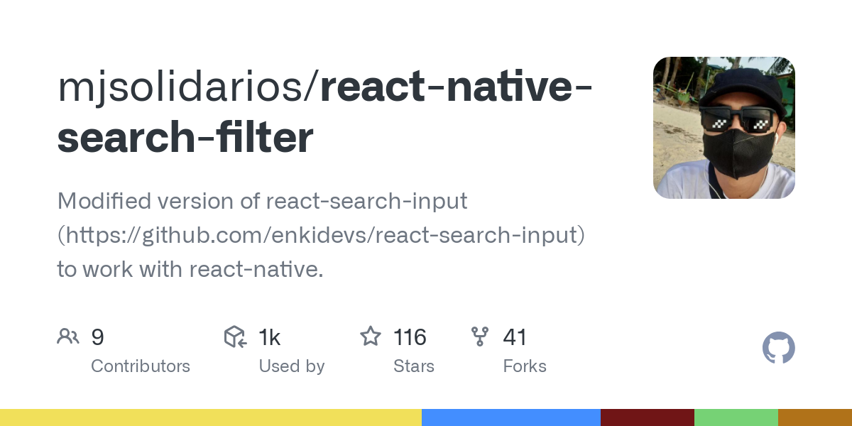 react native search filter