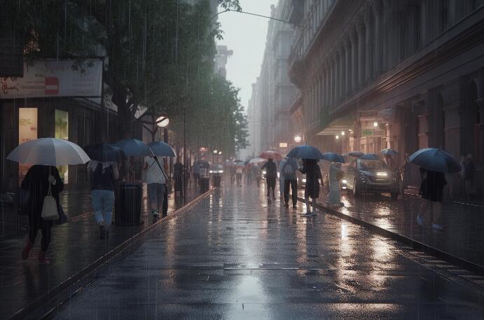 下雨 街道 行人 (2)