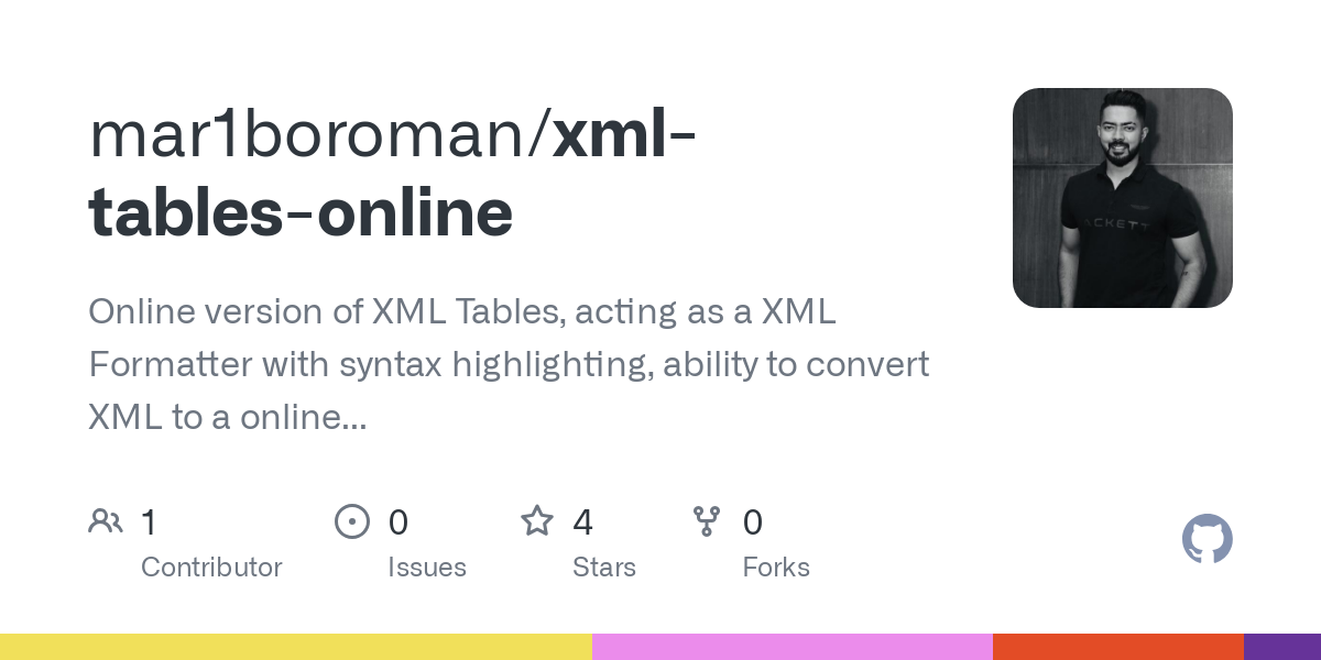 xml tables online