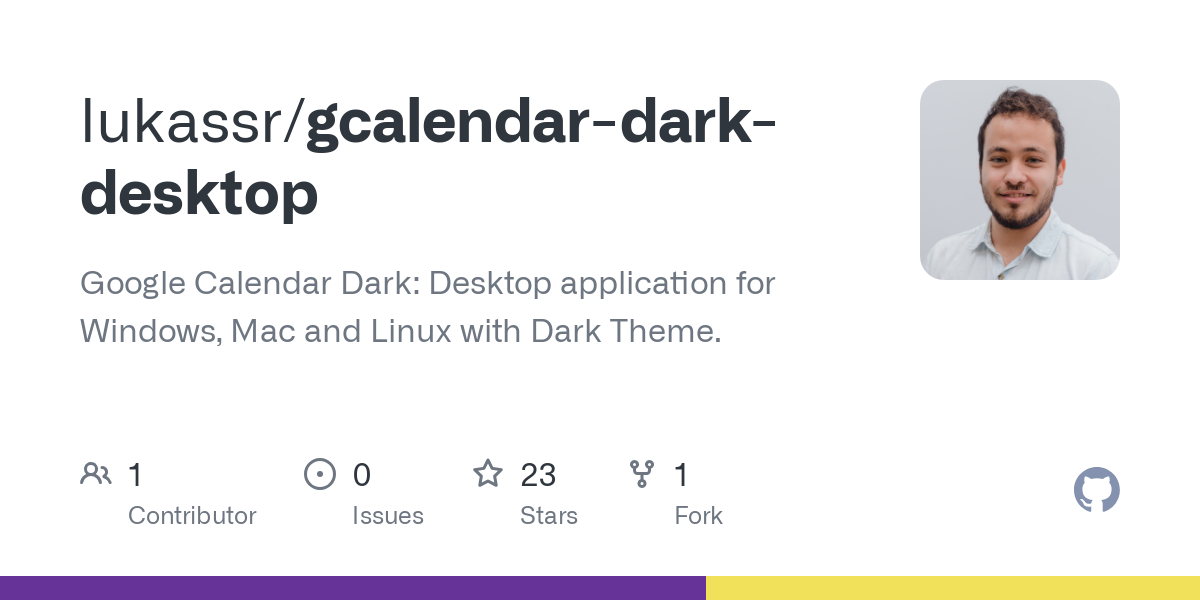 gcalendar dark desktop