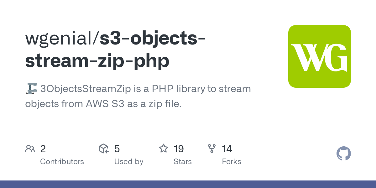 s3 objects stream zip php