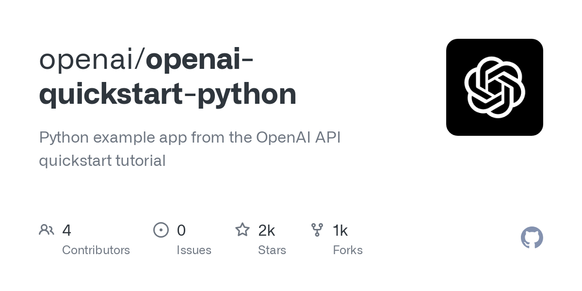 openai quickstart python