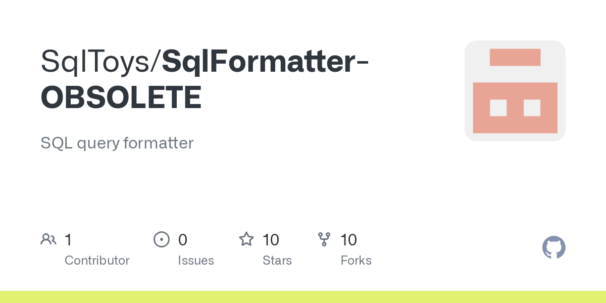 SqlFormatter OBSOLETE