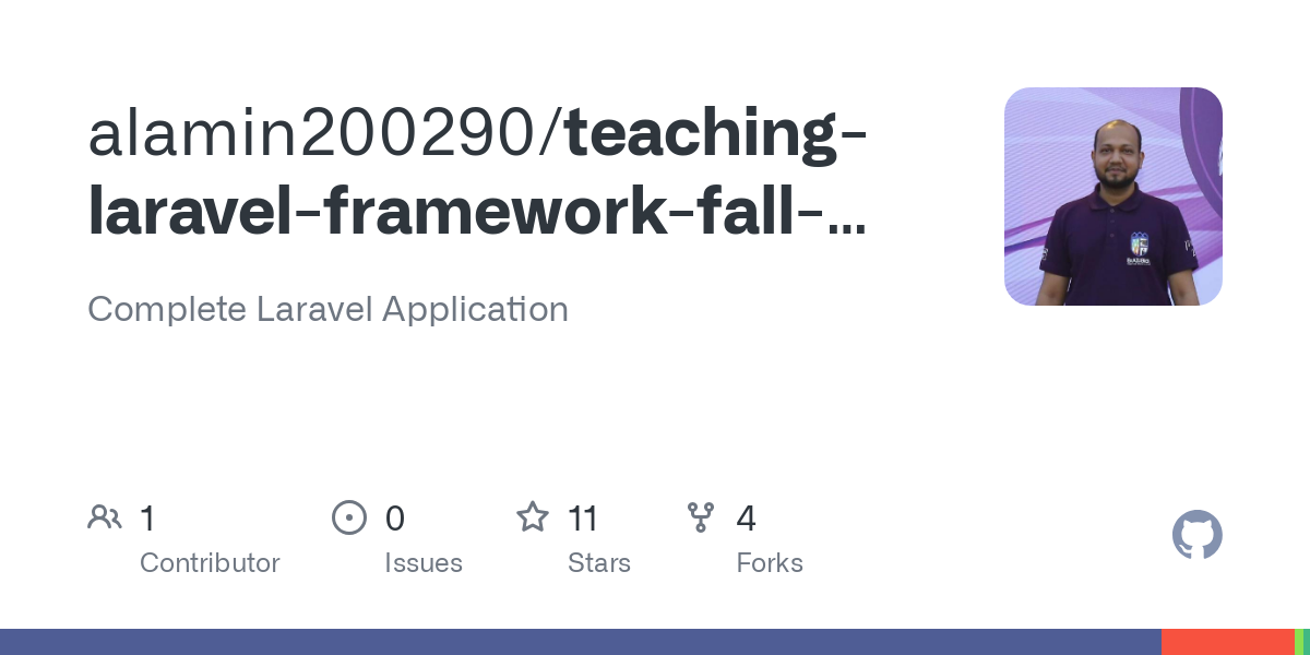 teaching laravel framework fall 2019 2020