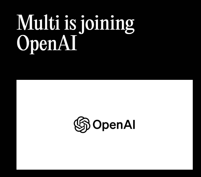 OpenAI เข้าซื้อกิจการแพลตฟอร์มการทำงานร่วมกันระยะไกล Multi