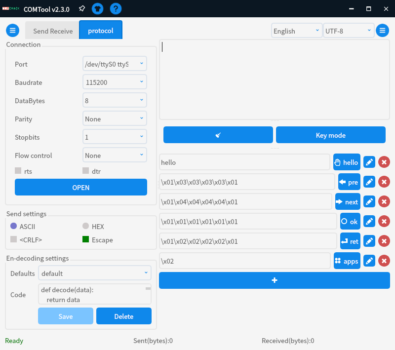 плагин протокола comtool