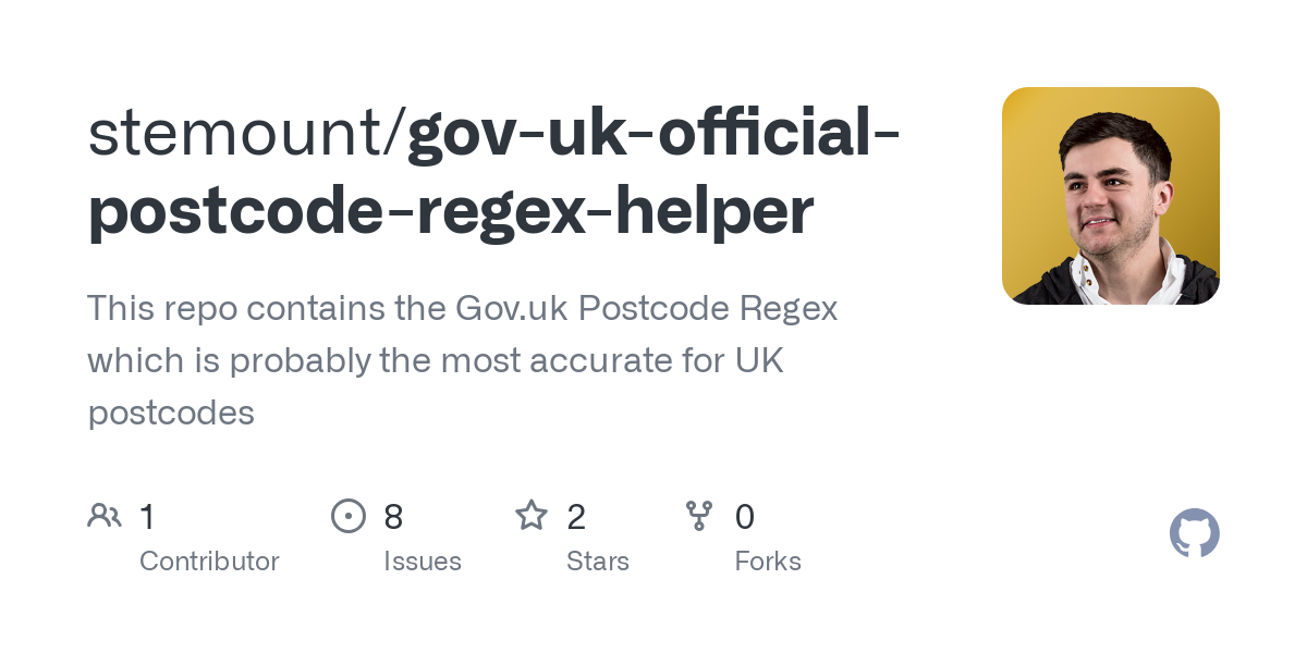 gov uk official postcode regex helper