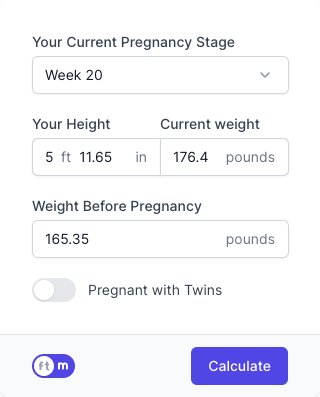 Pregnancy Weight Gain Calculator Input Form