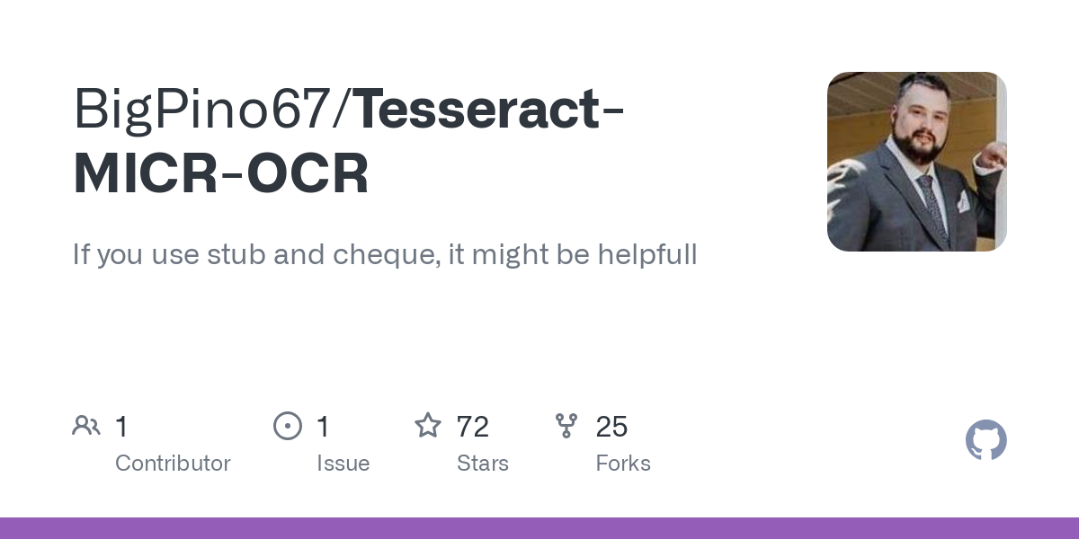 Tesseract MICR OCR