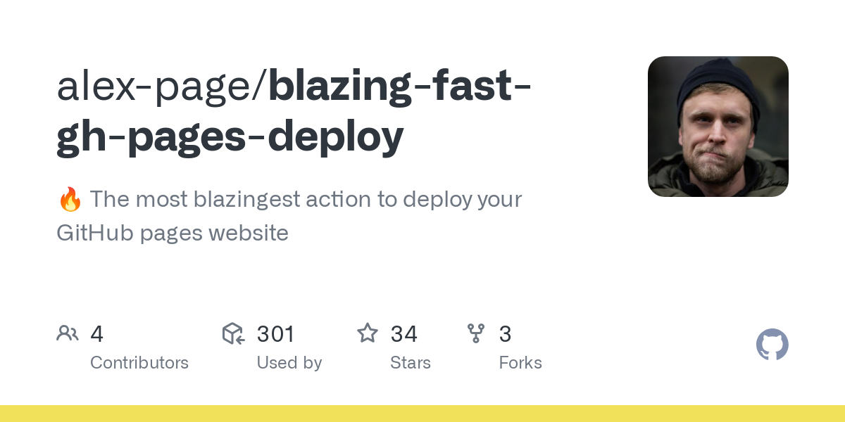 blazing fast gh pages deploy