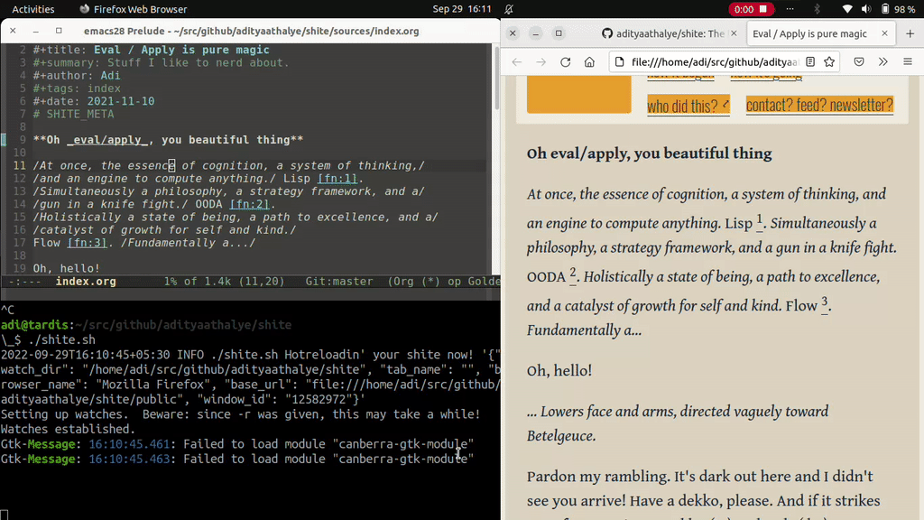 hot rebuild indices and feeds