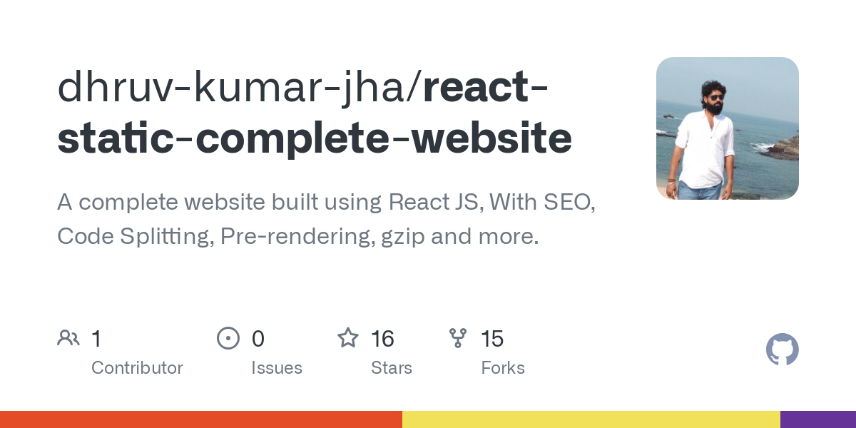 react static complete website