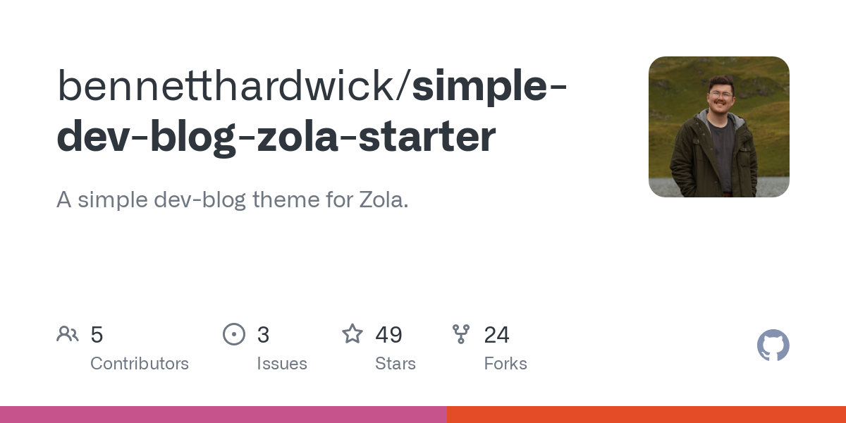 simple dev blog zola starter