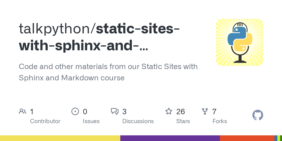 static sites with sphinx and markdown course