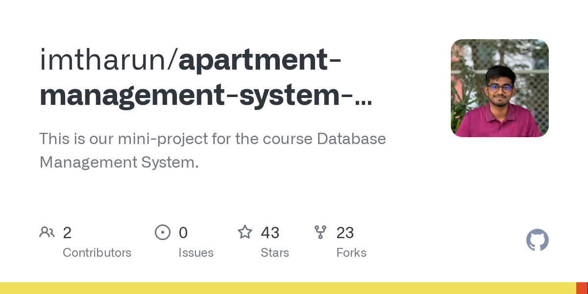 apartment management system dbms