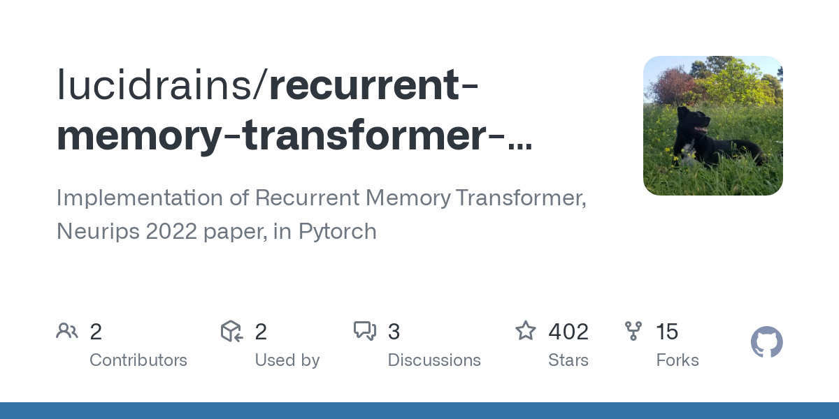 recurrent memory transformer pytorch