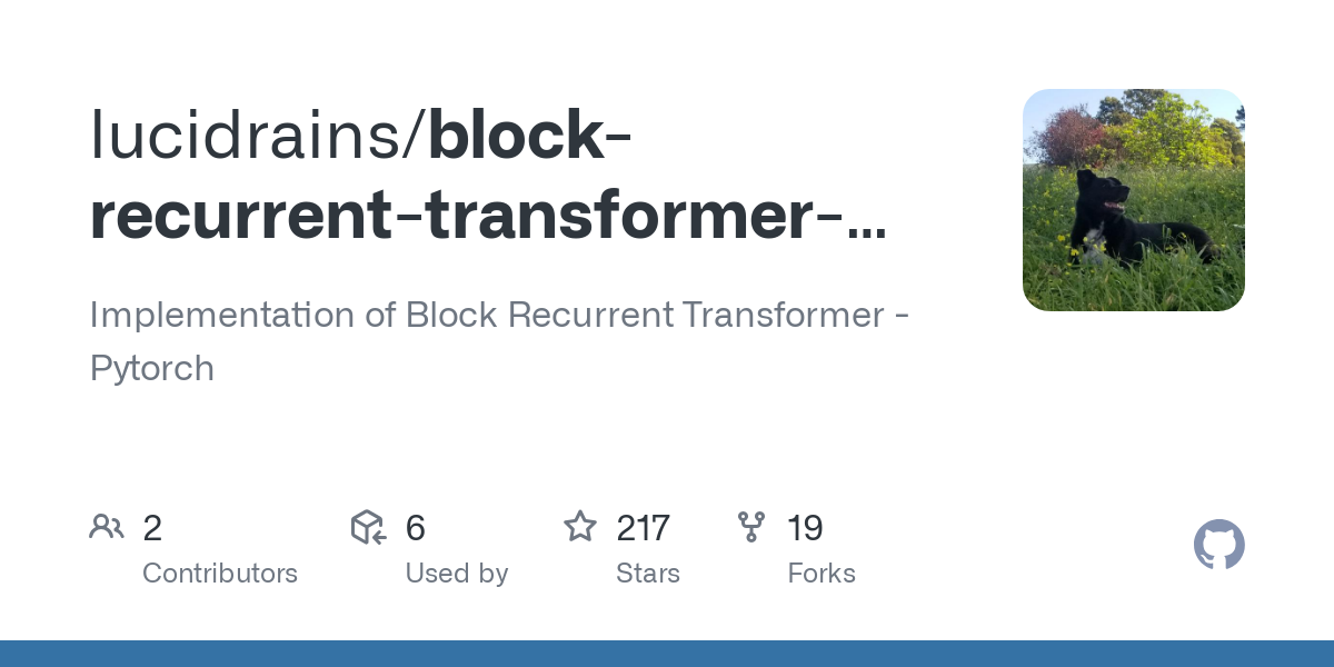 block recurrent transformer pytorch