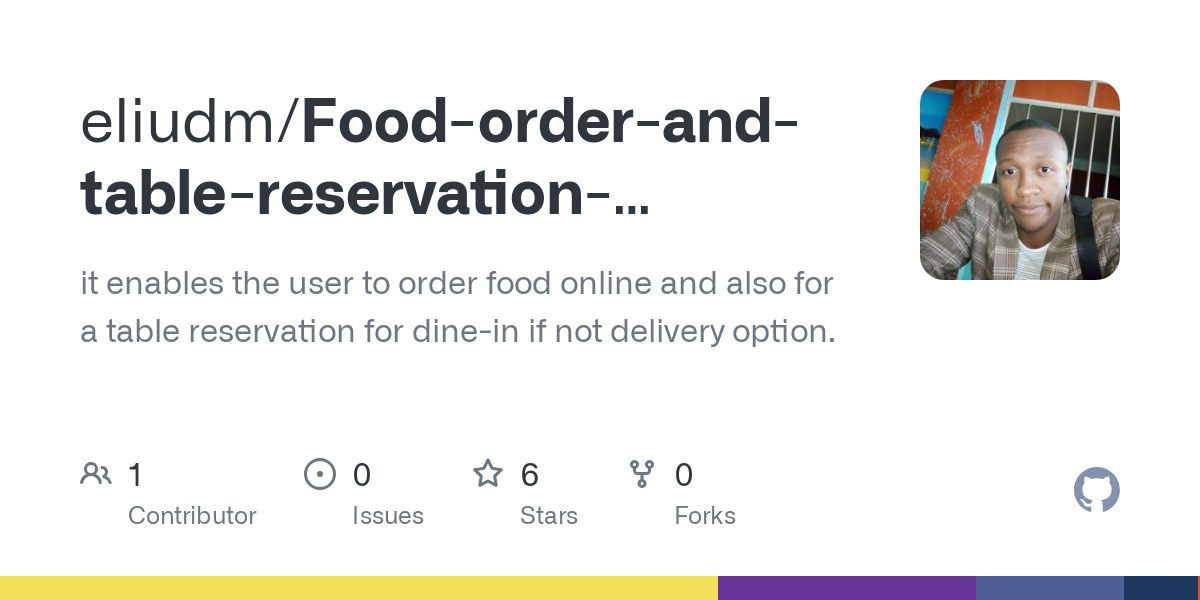 Food order and table reservation system