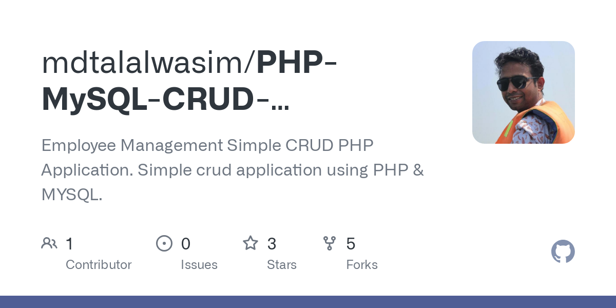 PHP MySQL CRUD Operation Employee Management CRUD