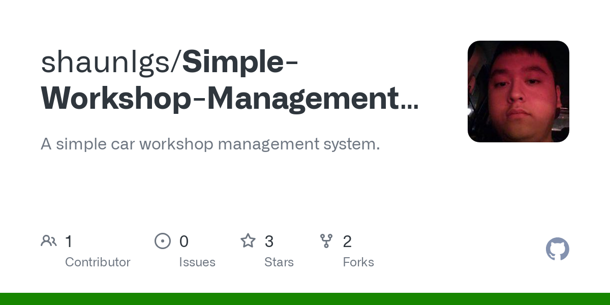 Simple Workshop Management System