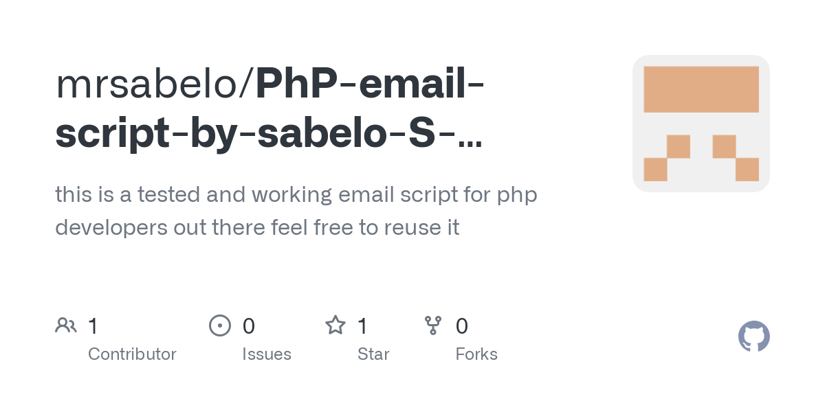 PhP email script by sabelo S vilakati