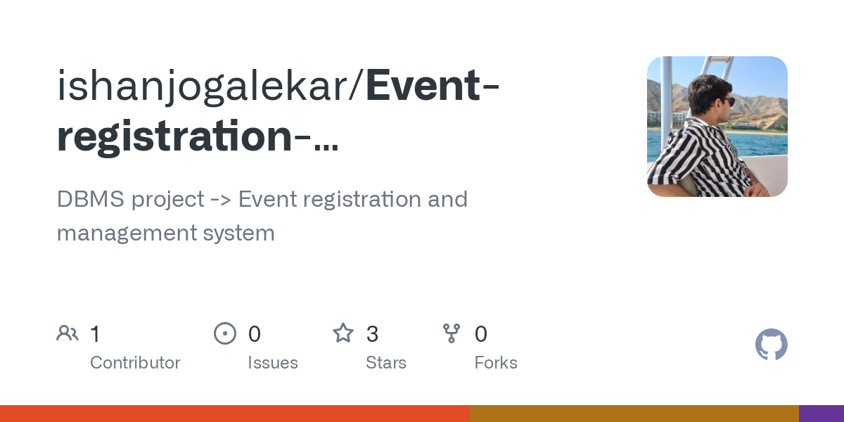 Event registration management system DBMS project