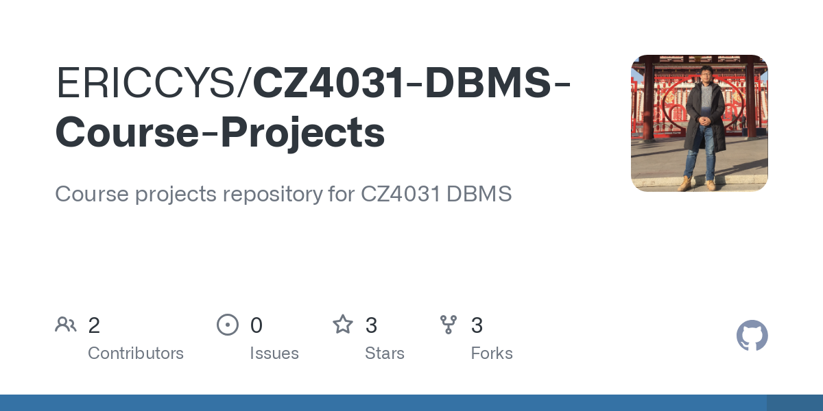 CZ4031 DBMS Course Projects