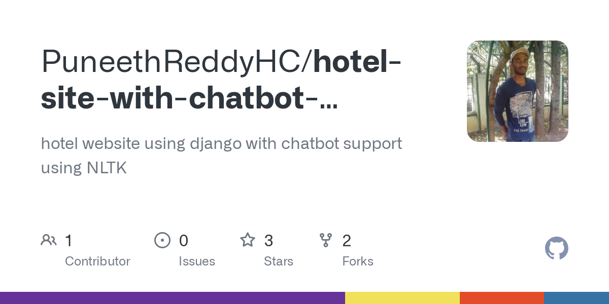 hotel site with chatbot django nltk