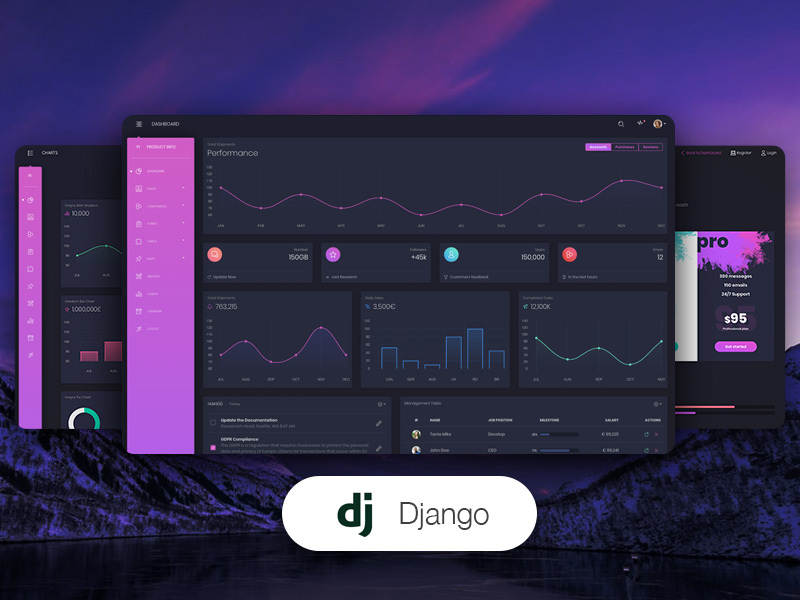 Django Black Dashboard PRO - Premium Starter crafted by AppSeed and Creative-Tim.