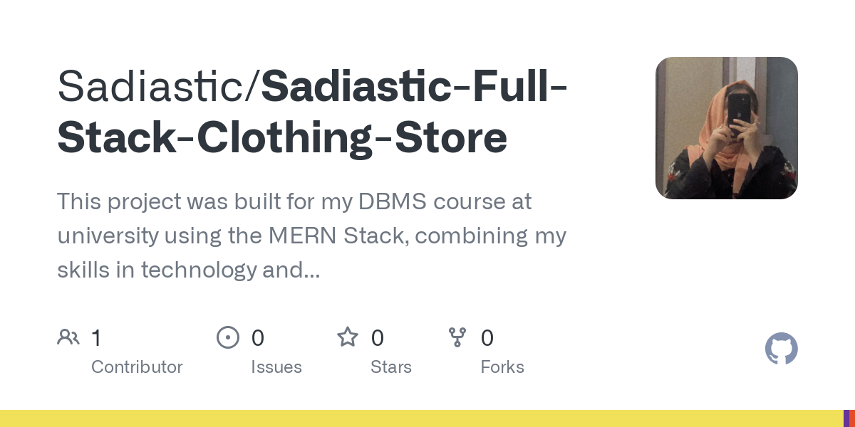 Sadiastic Full Stack Clothing Store