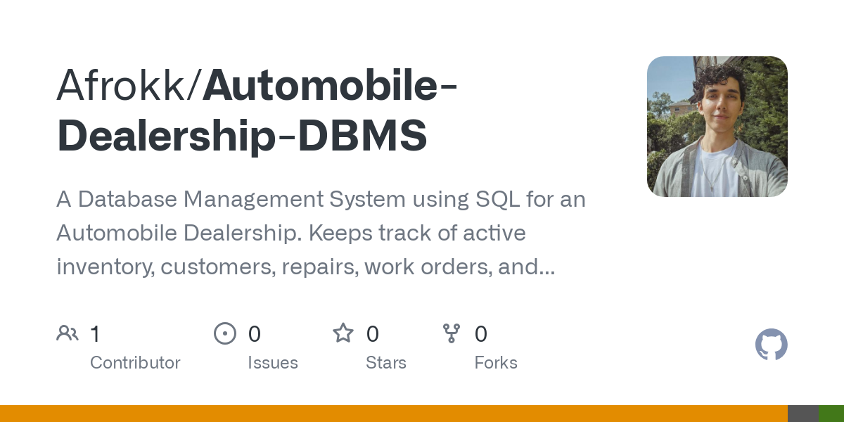 Automobile Dealership DBMS